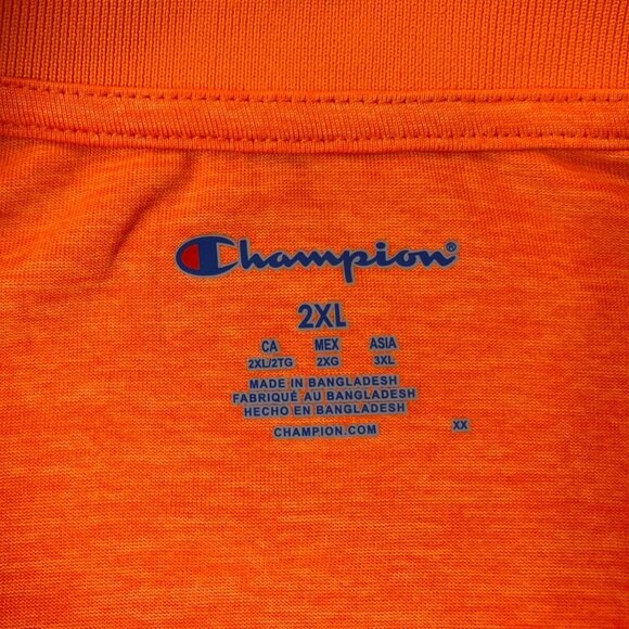 NWT Champion Mens Polo Shirt Size 2XL Clemson Tigers Top Short Sleeve Orange - Picture 3 of 11